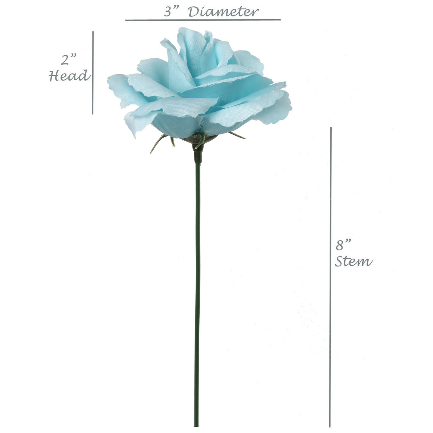 100-Pack: Sky Blue Rose Picks, 8&#x22; Stems, 3&#x22; Wide by Floral Home&#xAE;