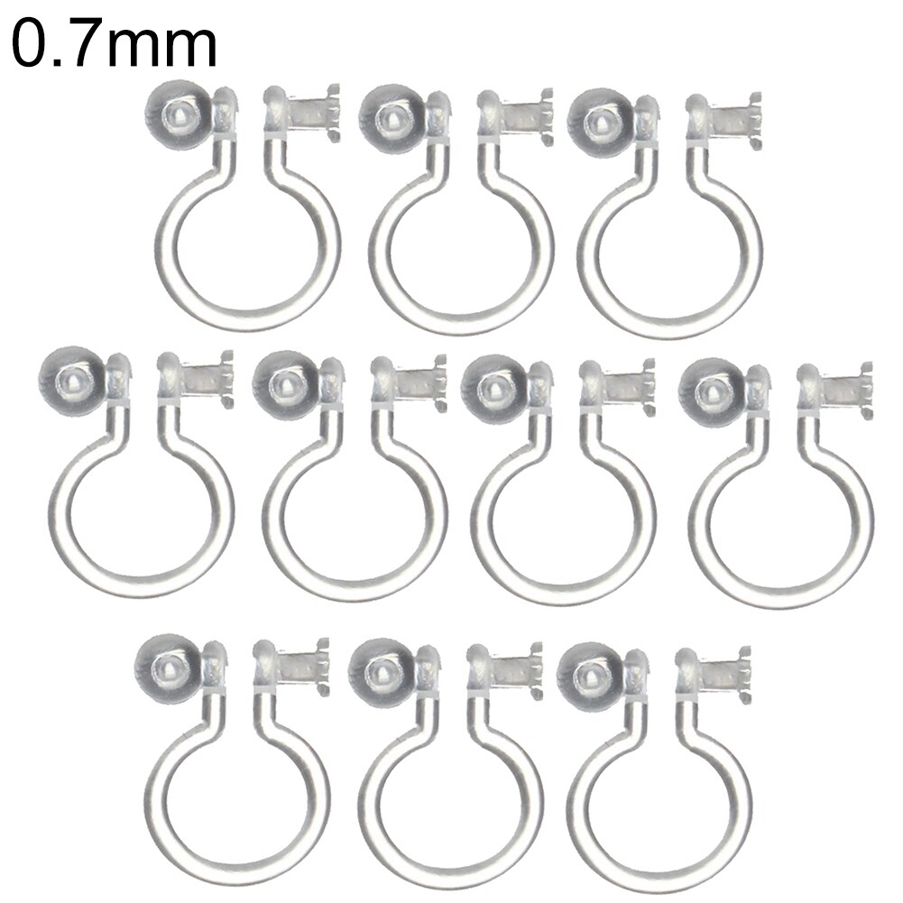 10Pcs 0.7/0.9Mm Transparent U Shape Ear Clip Non-Pierced Earrings Diy Jewelry