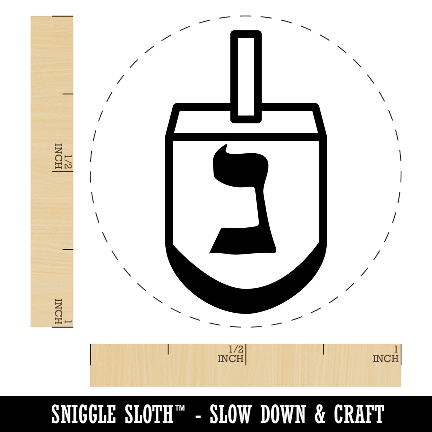 Dreidel Dreidl Jewish Hanukkah Nun Nothing Self-Inking Rubber Stamp Ink Stamper for Stamping Crafting Planners