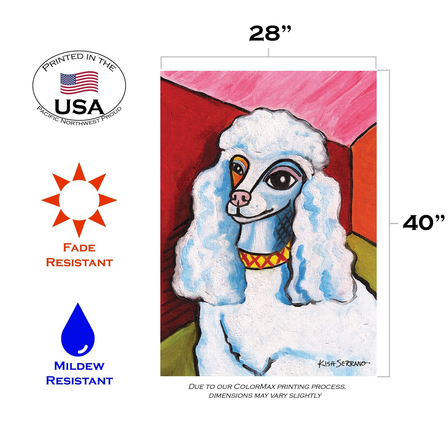 Pawcasso-Poodle Decorative Dog Flag