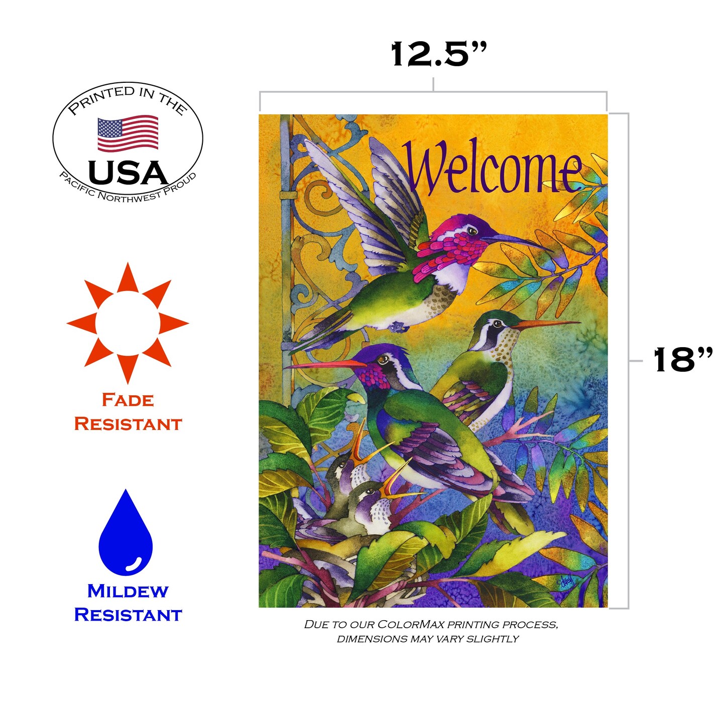 Hummingbird Home Decorative Hummingbird Flag
