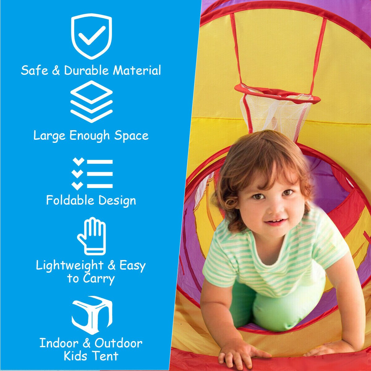 7 Pieces Kids Ball Pit Pop Up Play Tents