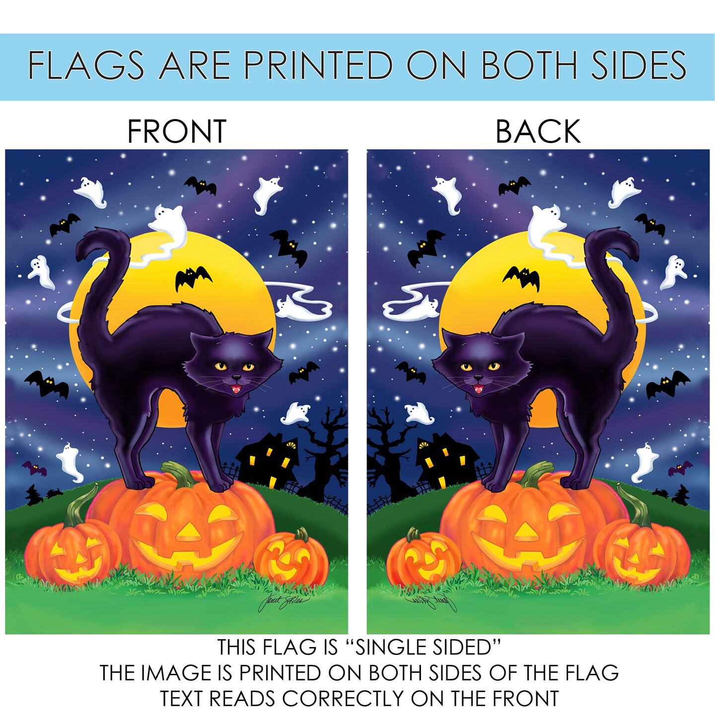 Black Cat Decorative Halloween Flag