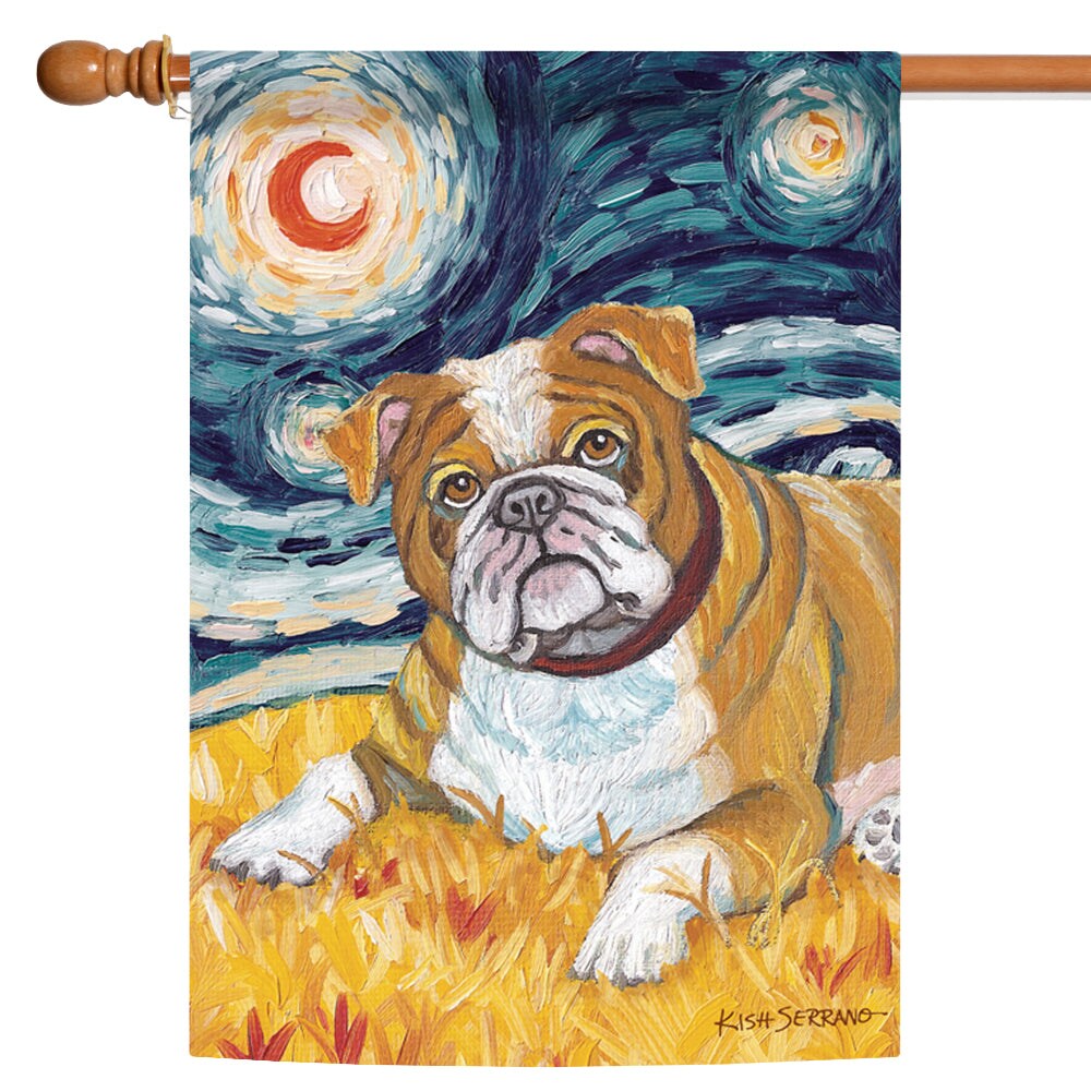 Van Growl-Bulldog Decorative Dog Flag