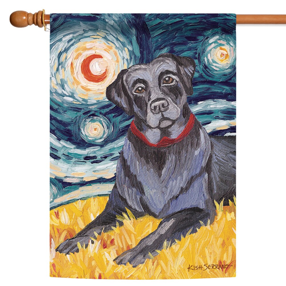 Van Growl-Black Lab Decorative Dog Flag