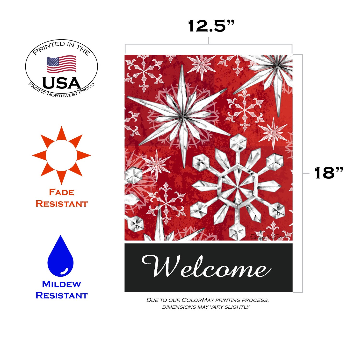 Snowflake Salutations Decorative Winter Flag