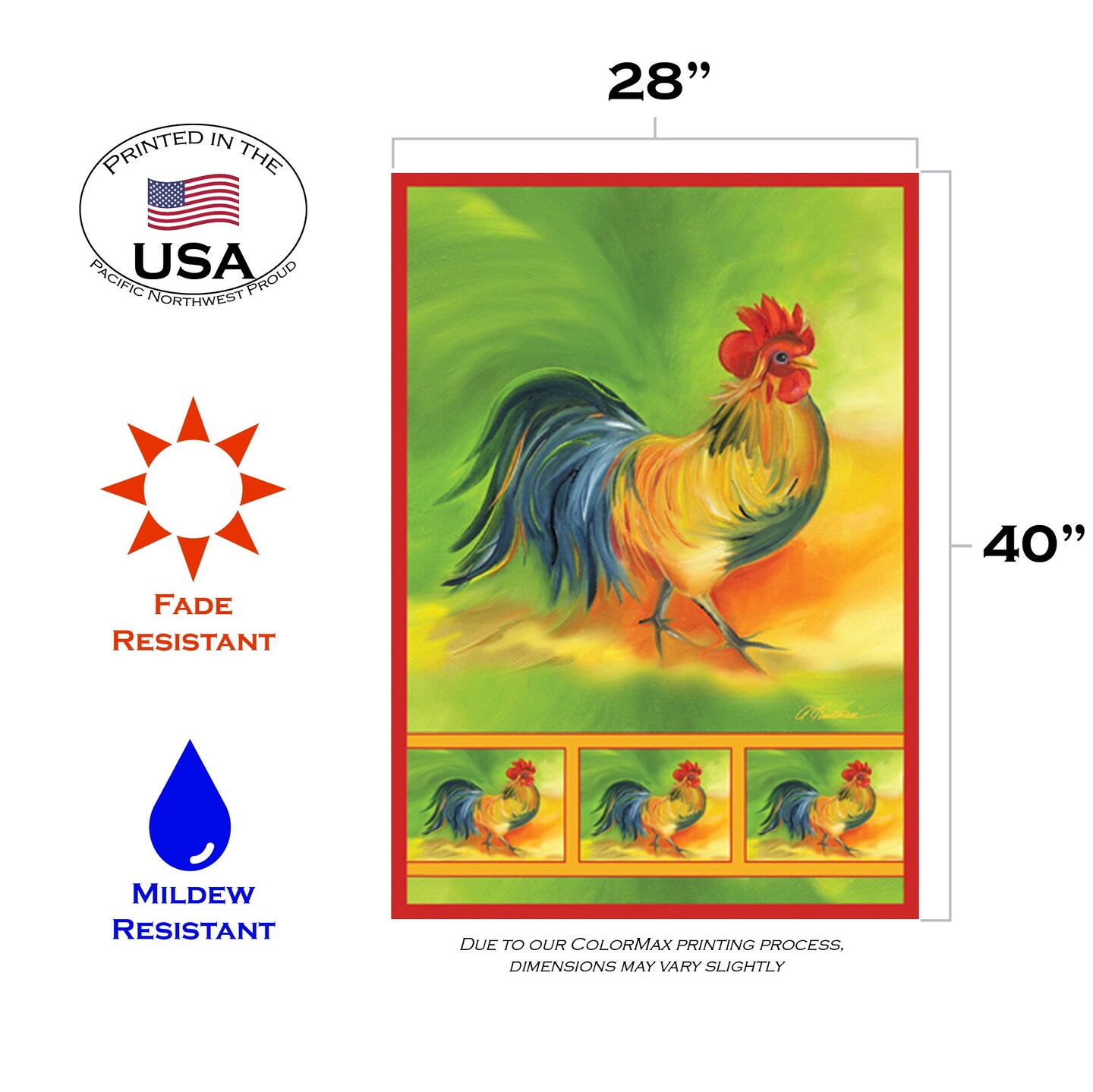 Rooster Decorative Rooster Flag