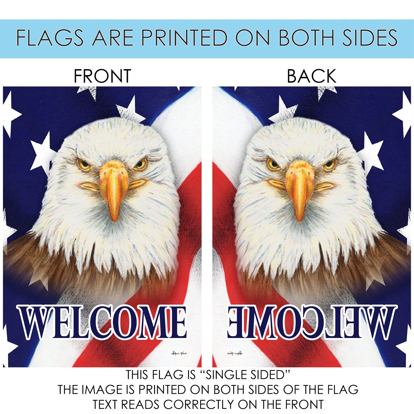 Eagle Welcome Decorative Patriotic Flag