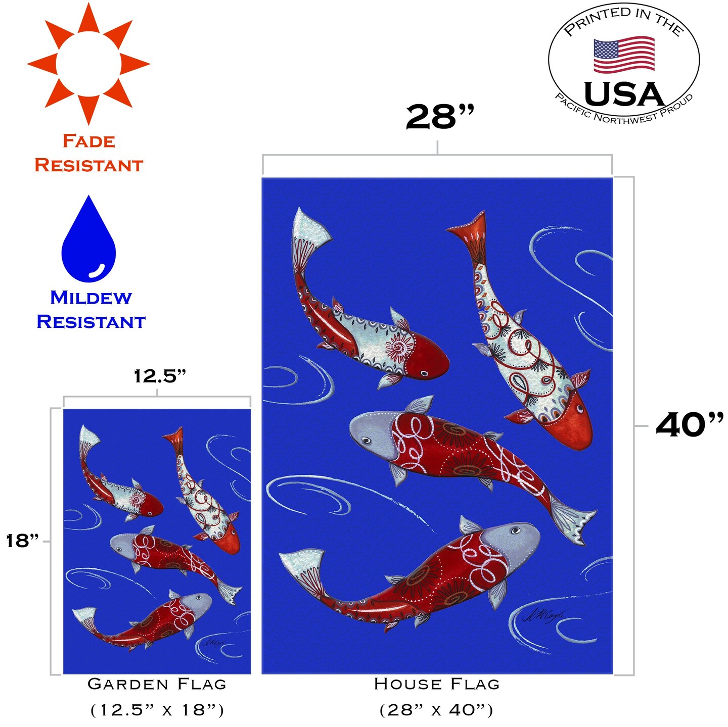 Koi Collection Decorative Fish Flag