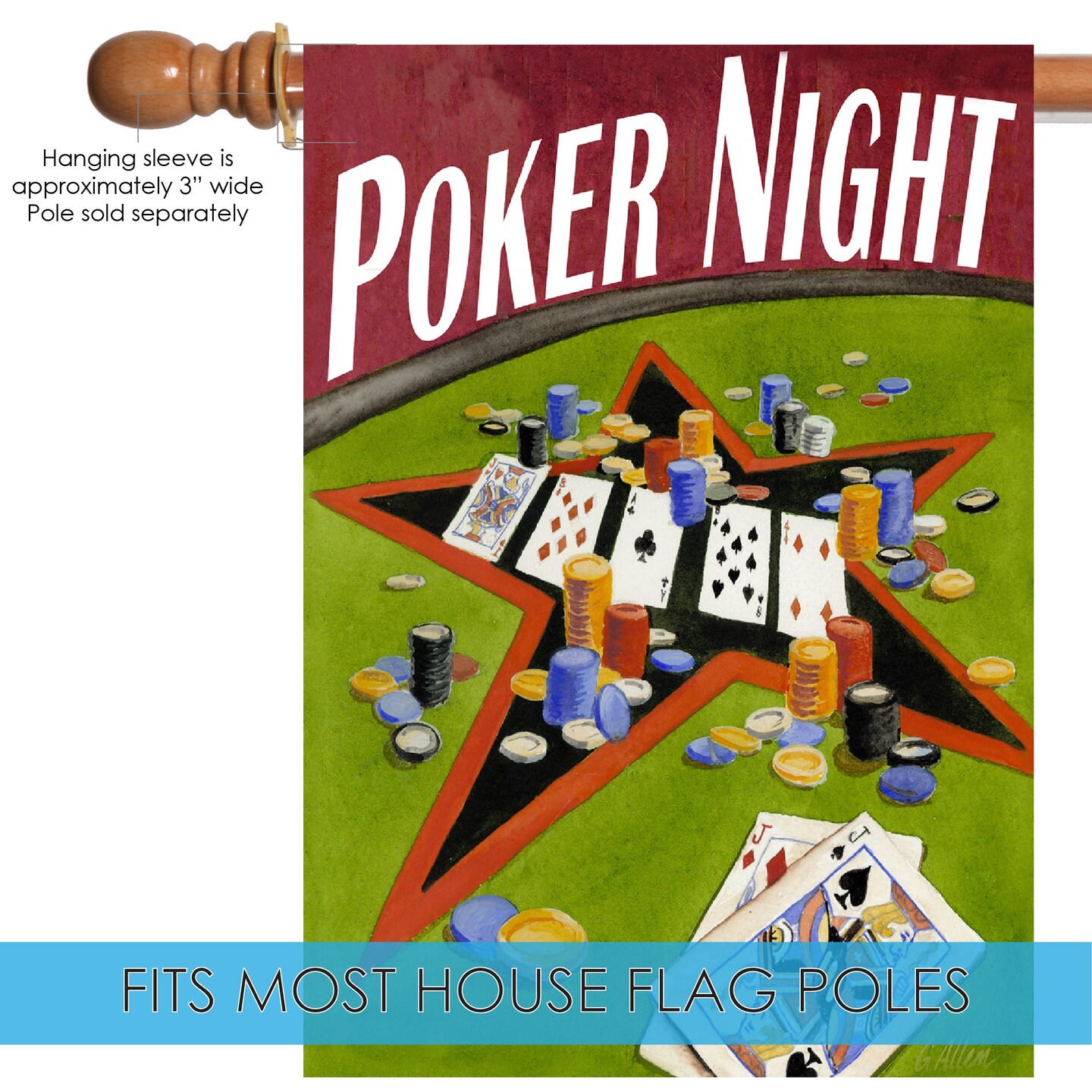 Poker Night Decorative Poker Flag
