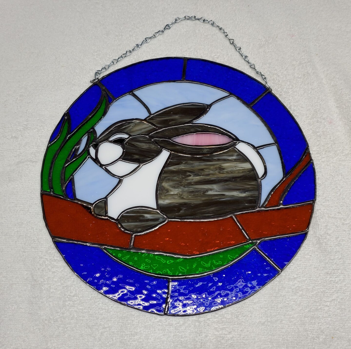 Stained 2024 Glass French Lop Rabbit - Cartoon Lop Eared Bunny Suncatcher - Whimsical Rabbit Sun Catcher Gift