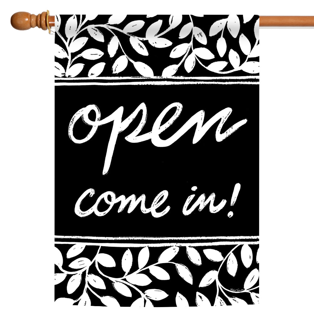 Chalkboard Open Decorative Open Flag