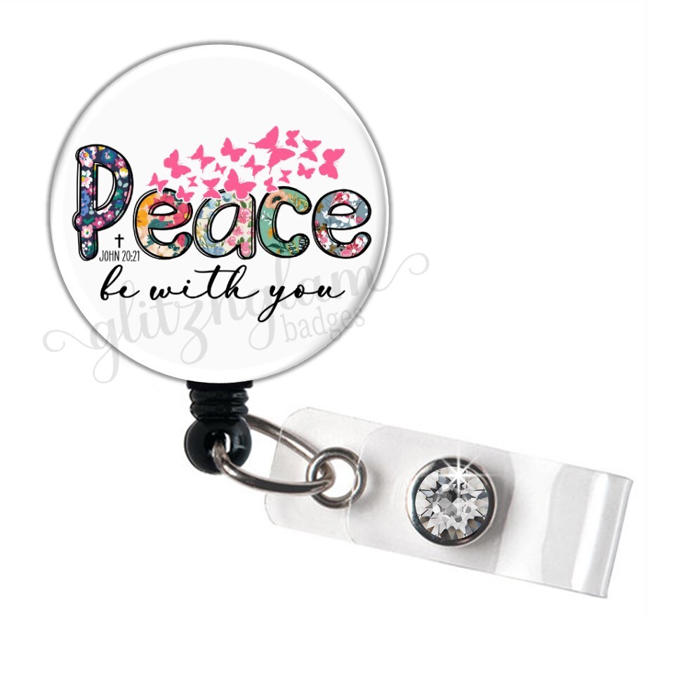 Peace Badge Holder, Faith Badge Reel, Butterfly Badge Holder