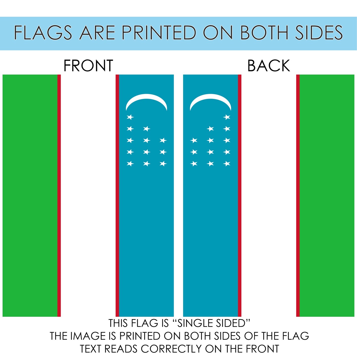 Flag of Uzbekistan Decorative  Flag