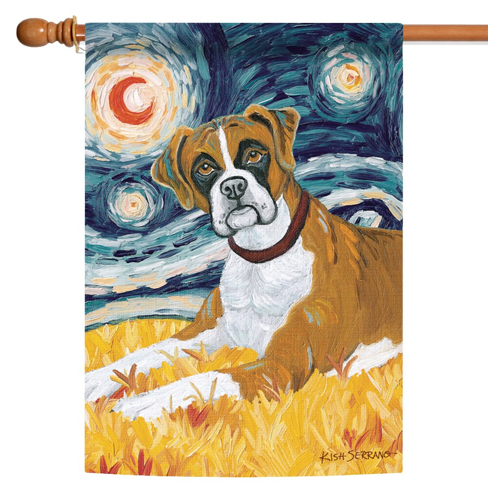 Van Growl-Boxer Decorative Dog Flag