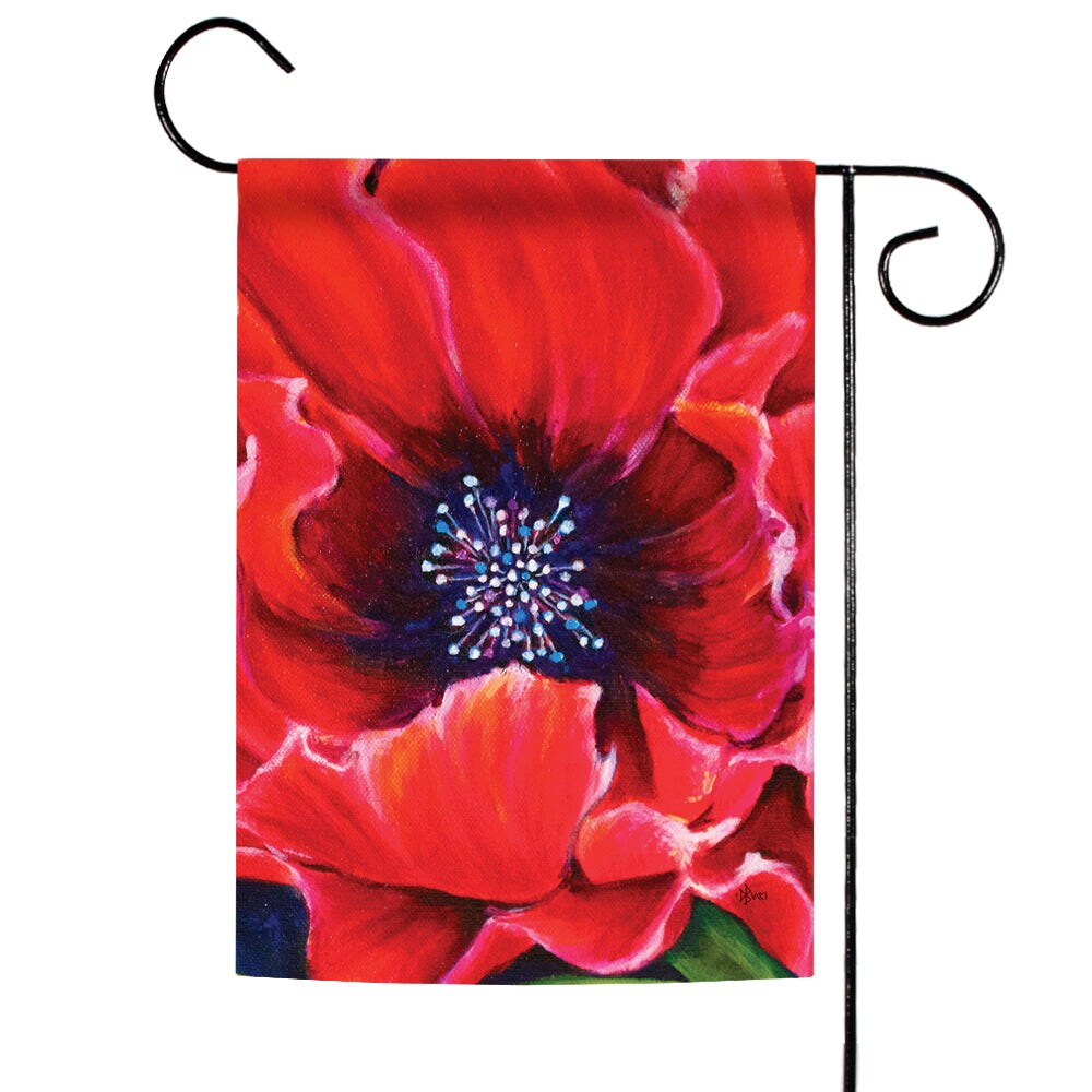 Painted Poppy Decorative Flower Flag