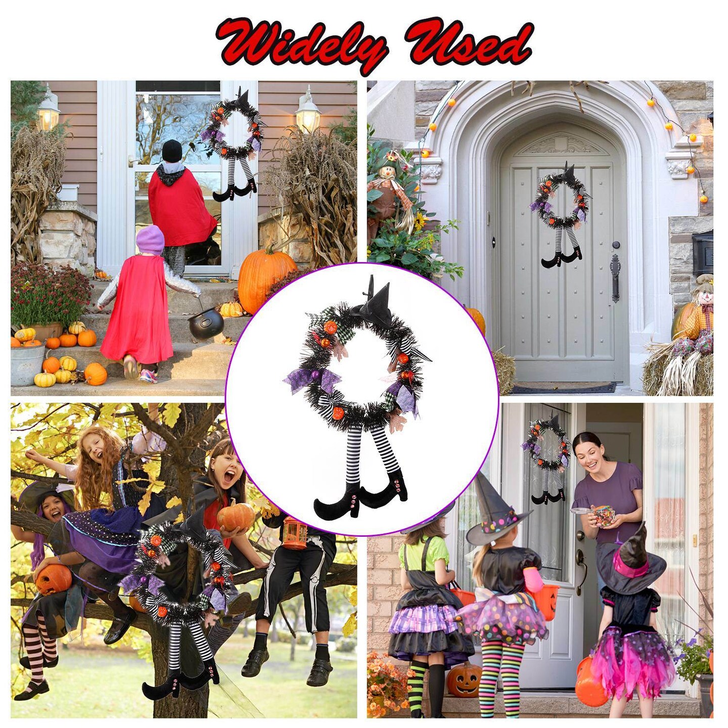 Halloween Witch Wreath | Door Decorations | Handmade Artificial Party Hanging Garland