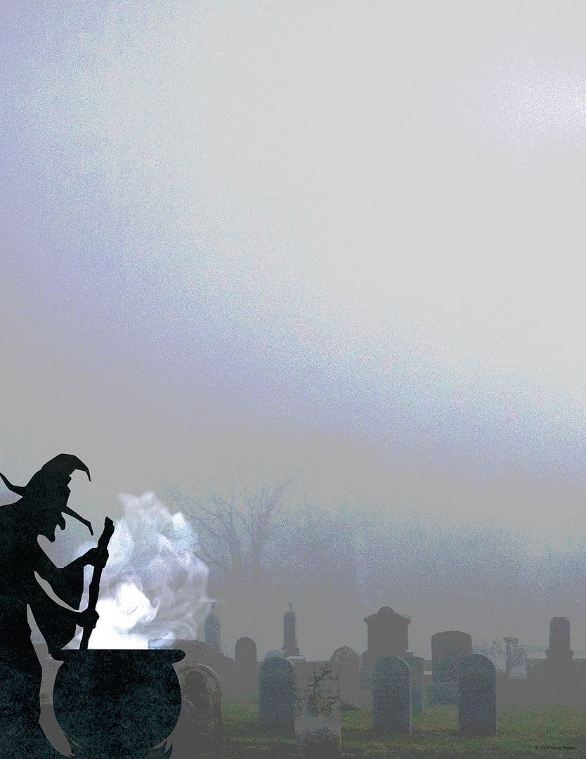 Great Papers! Eerie Graveyard Witch Letterhead, for Invitations, Announcements and Personal Messages, Printer Friendly 8.5" x 11", 50 Pack (2023039)