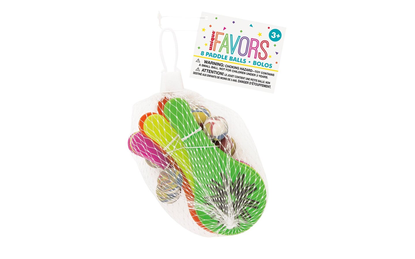 Unique Party Favors Paddle Balls 8pc
