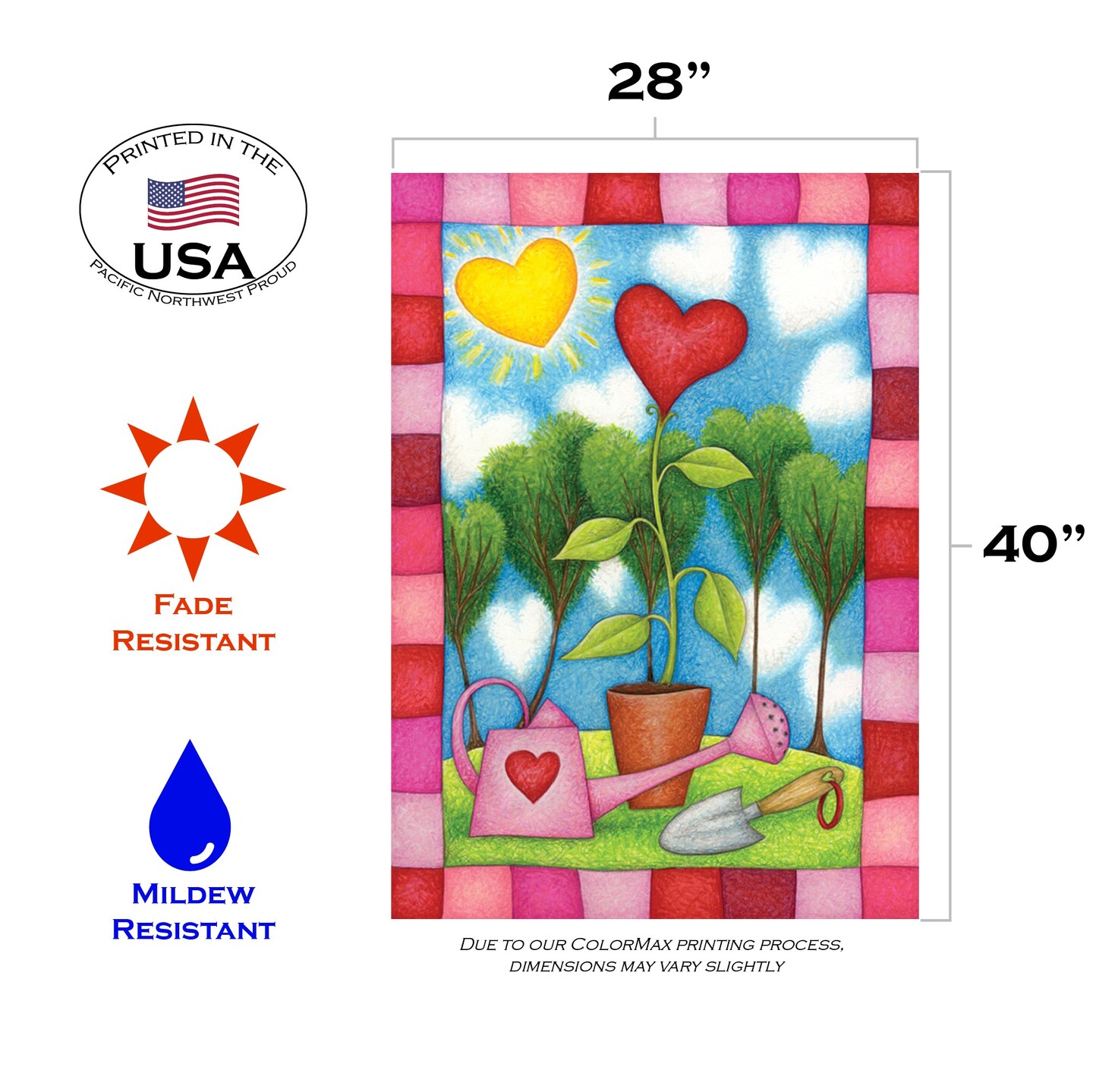 Heart Garden Decorative Valentine Flag
