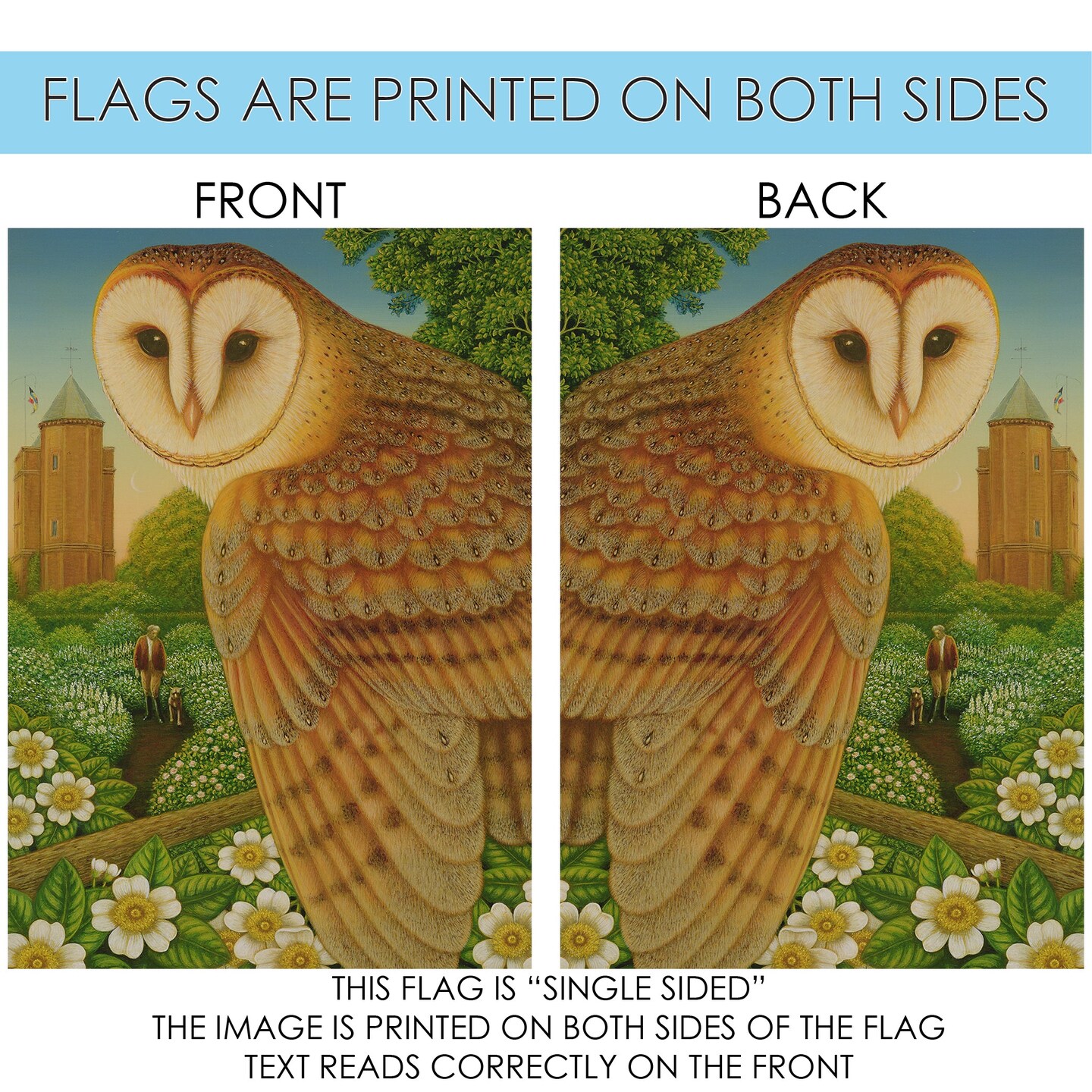 Great Owl Decorative Owl Flag