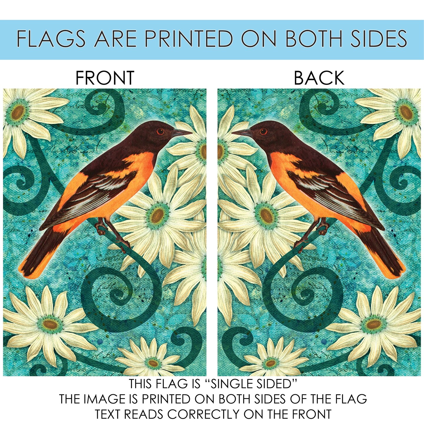 Baltimore Oriole Decorative Bird Flag