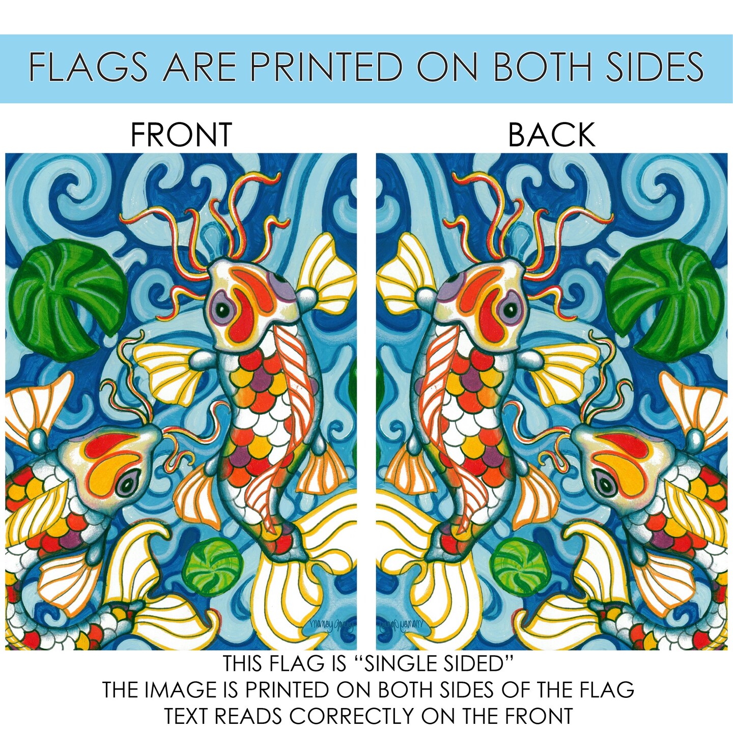 Coy Koi Decorative Fish Flag