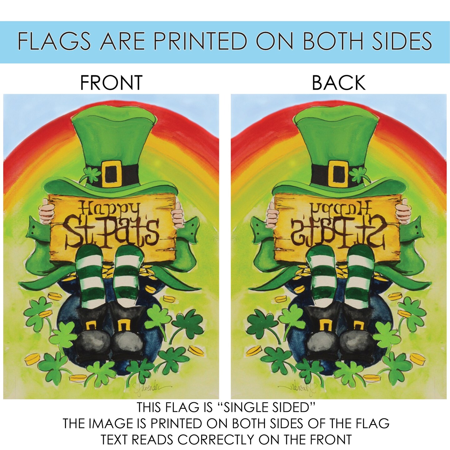 Happy Saint Pat&#x27;s Decorative St Patricks Day Flag