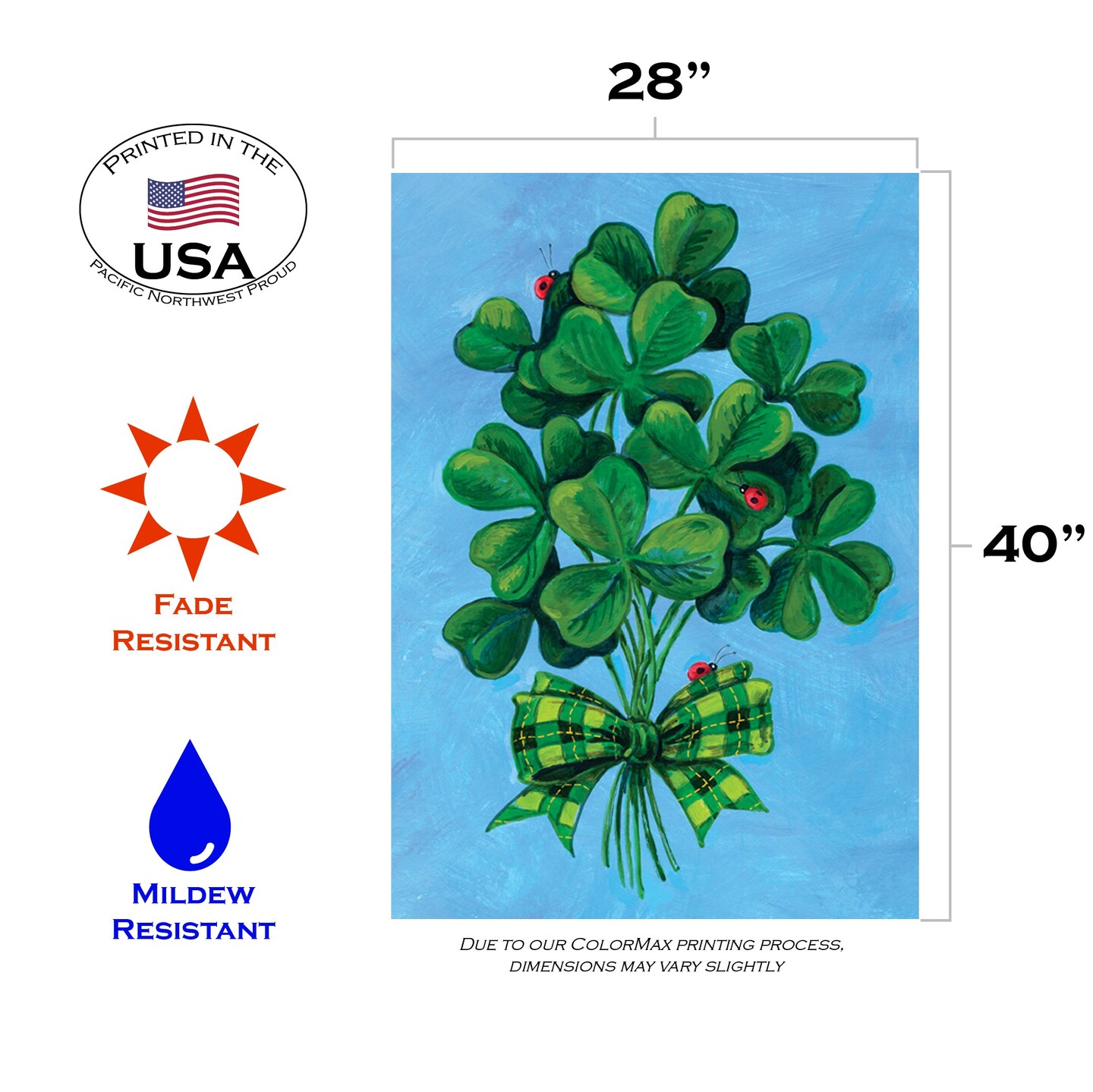 Shamrock Bouquet Decorative St Patricks Day Flag