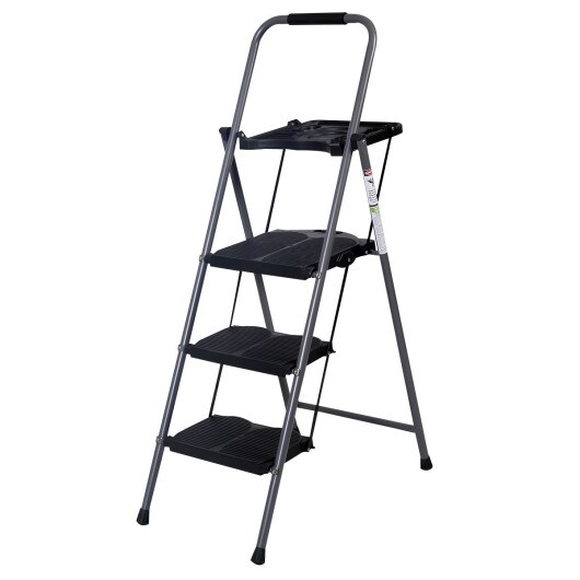 3-Step Foldable Platform Ladder 330 LBS Capacity withTray