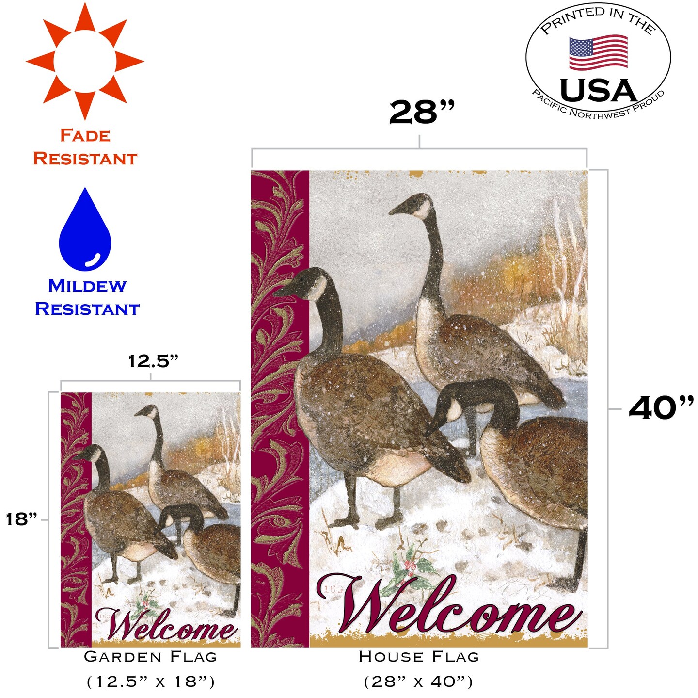Welcome Geese Decorative Welcome Flag