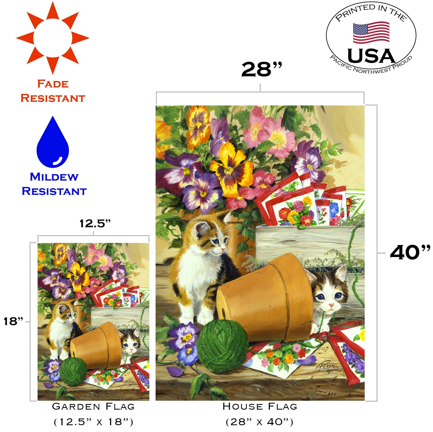 Little Bloomers Decorative Cat Flag