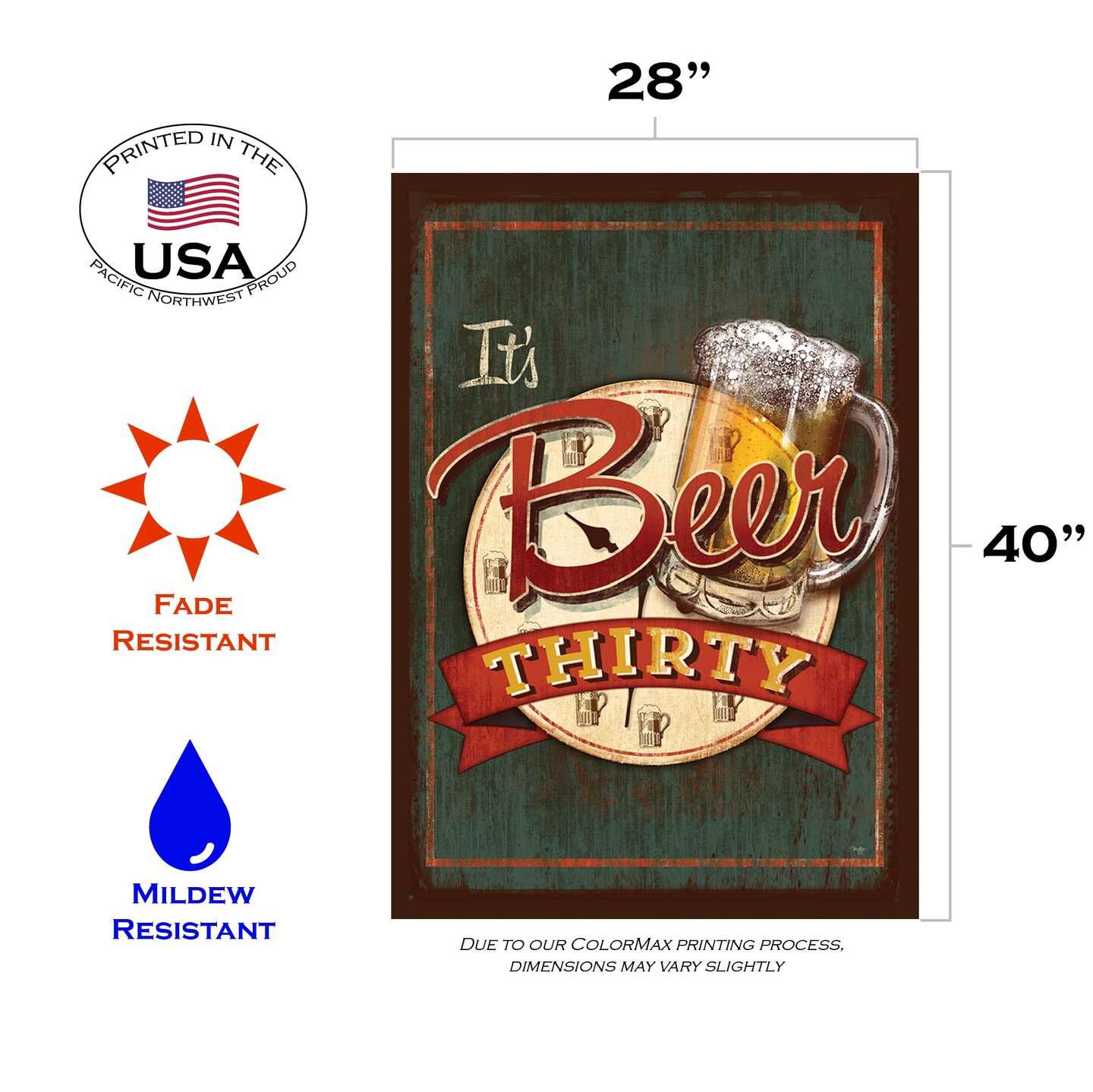 It&#x27;s Beer Thirty Decorative Funny Flag
