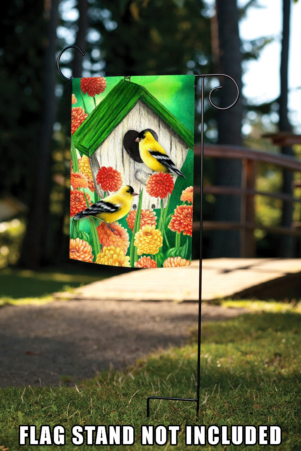 Goldfinch Birdhouse Decorative Bird Flag
