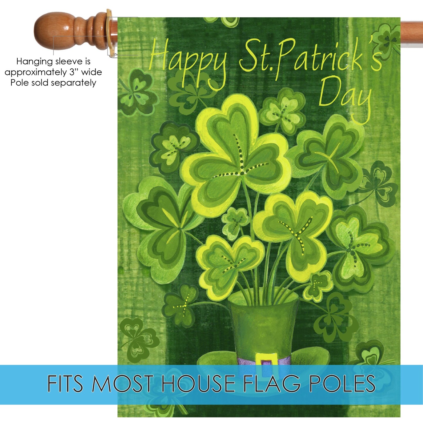 Shamrockin&#x27; Decorative St Patricks Day Flag