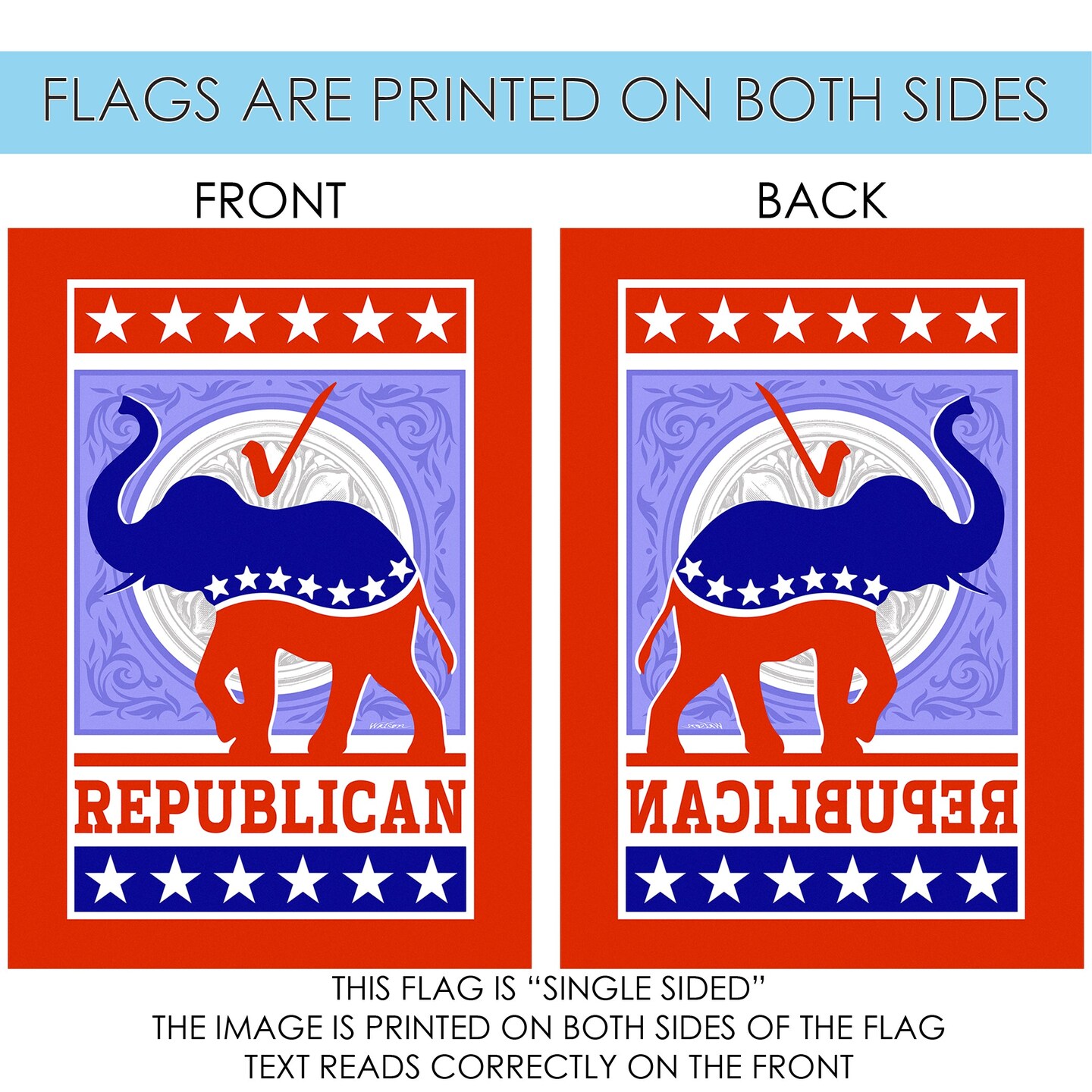 Vote Republican Decorative Republican Flag