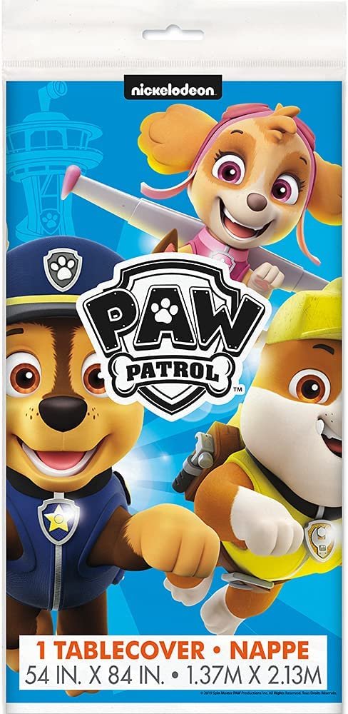 Paw Patrol Rectangular Plastic Tablecover - 54&#x22; x 84&#x22;