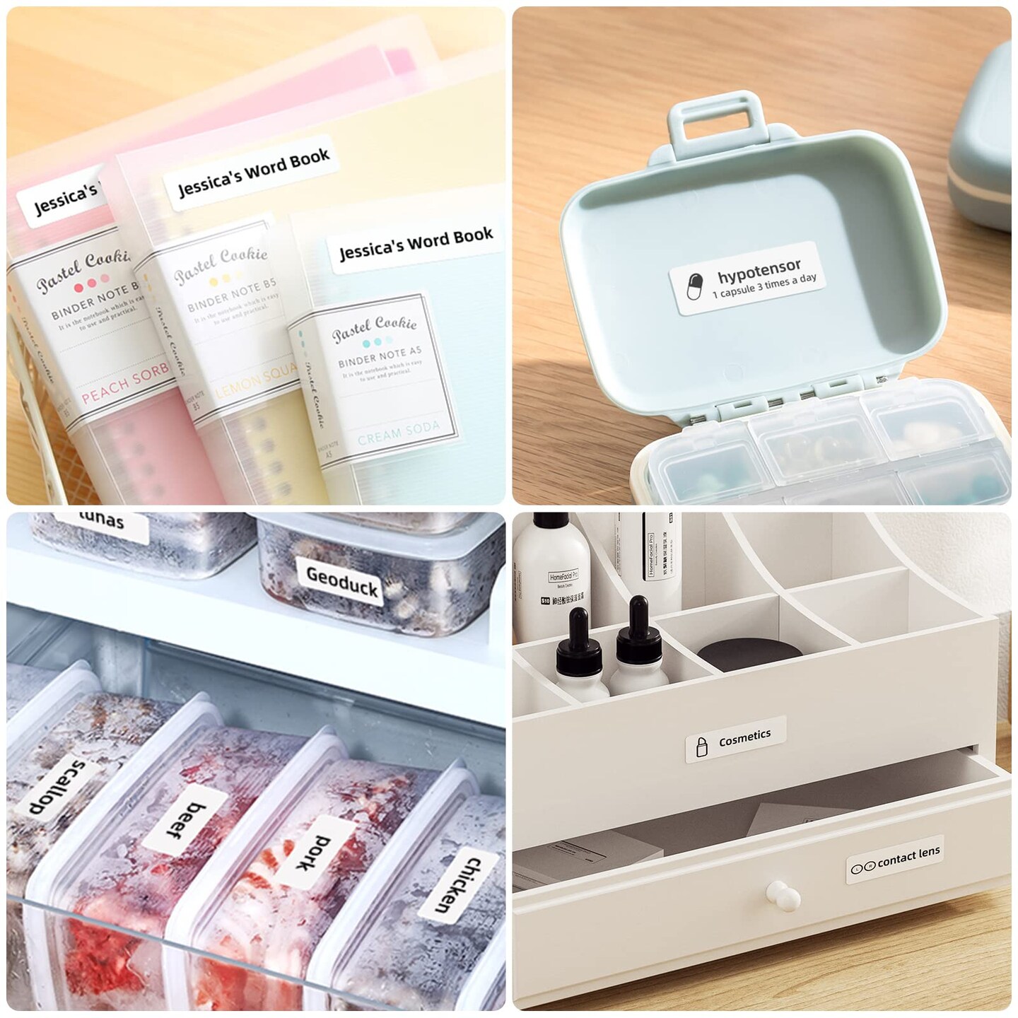 Label Maker Machine with Tape, Small Thermal Sticker Printer with 0.59''x1.18'' Labels, Portable Bluetooth Connection, Monochrome