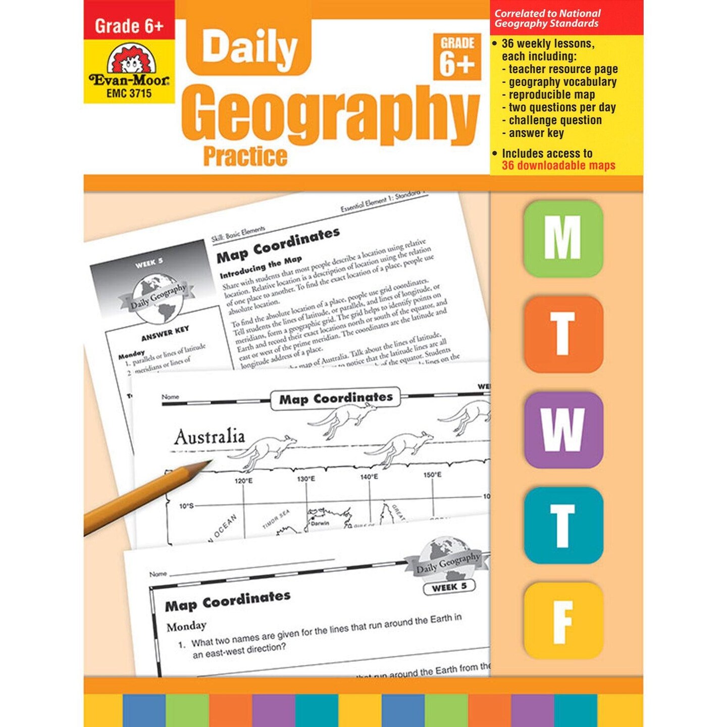 Daily Geography Practice Book, Teacher&#x27;s Edition, Grade 6