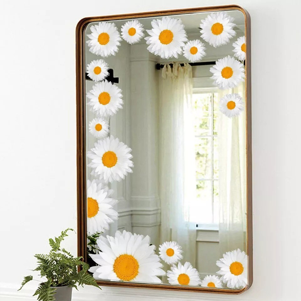 White Daisy Flower Sticker