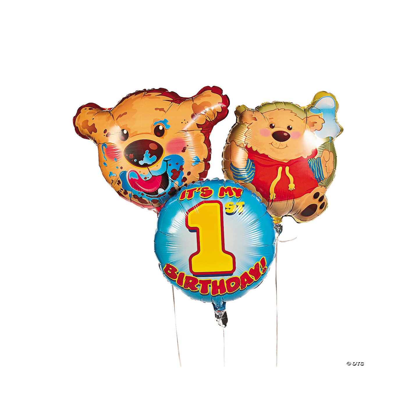 1st Birthday Bear Mylar Balloonst - 3 Pc.