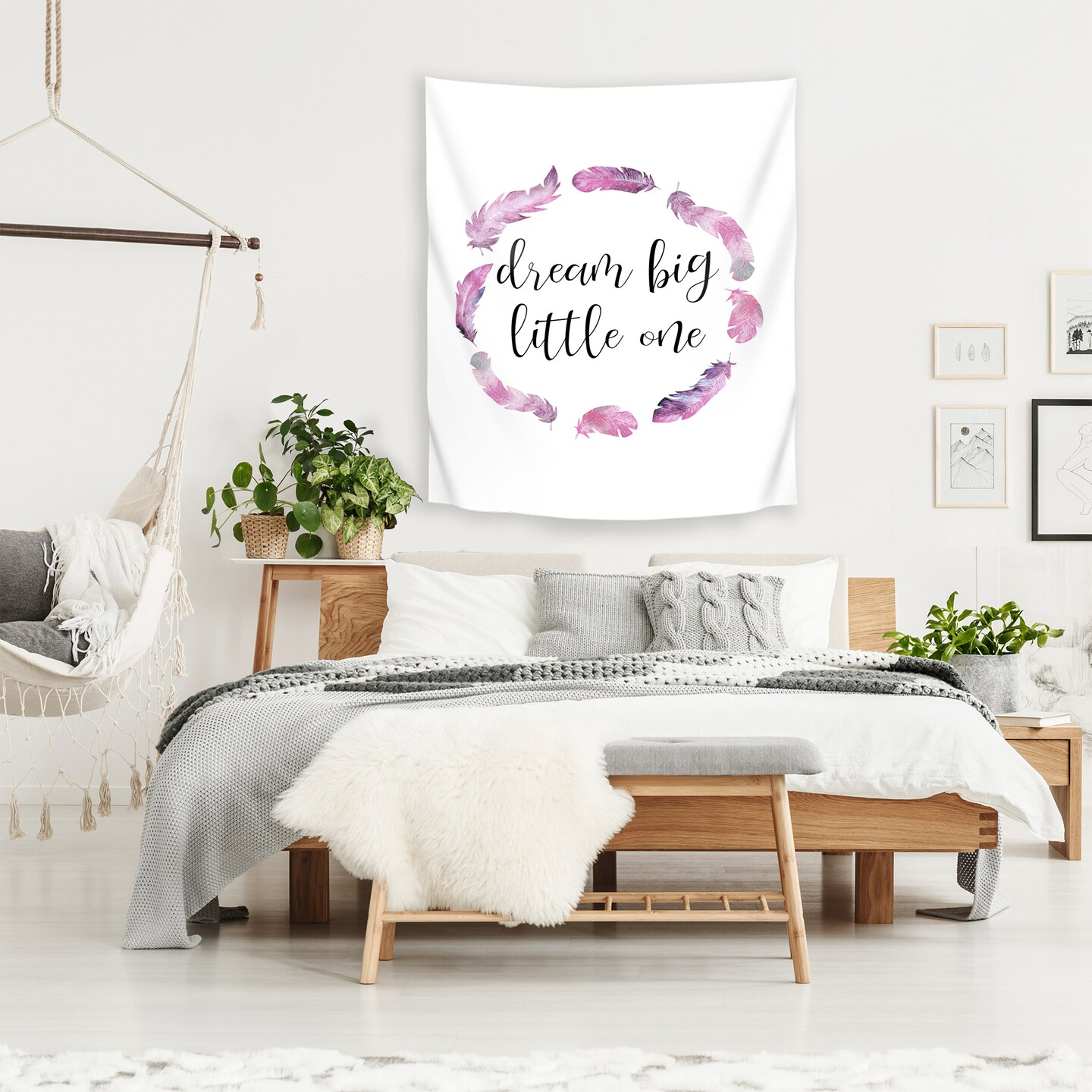 Tribal Pink Dream Big by Kate Shephard  Wall Tapestry - Americanflat