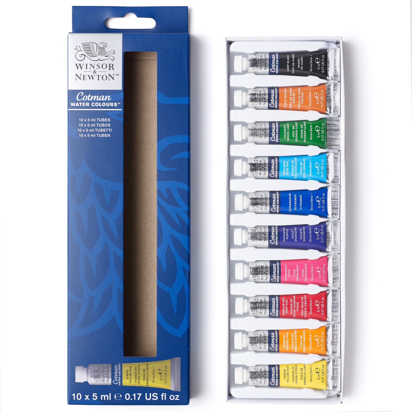 Winsor & Newton Introduction To Fine Art Cotman Watercolor, 5Ml, Set Of 10