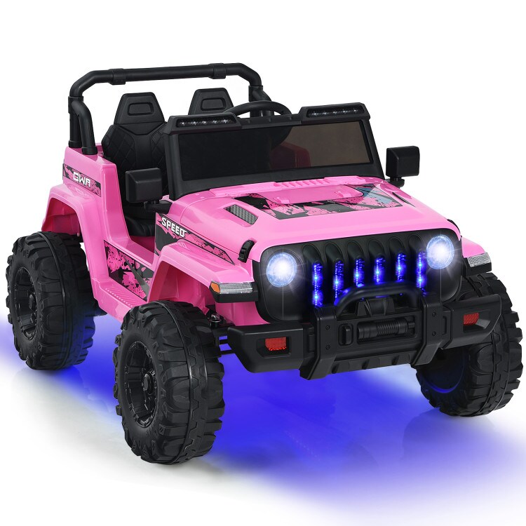 12V Kids Ride-on Jeep Car with 2.4 G Remote Control and LED Light Effects