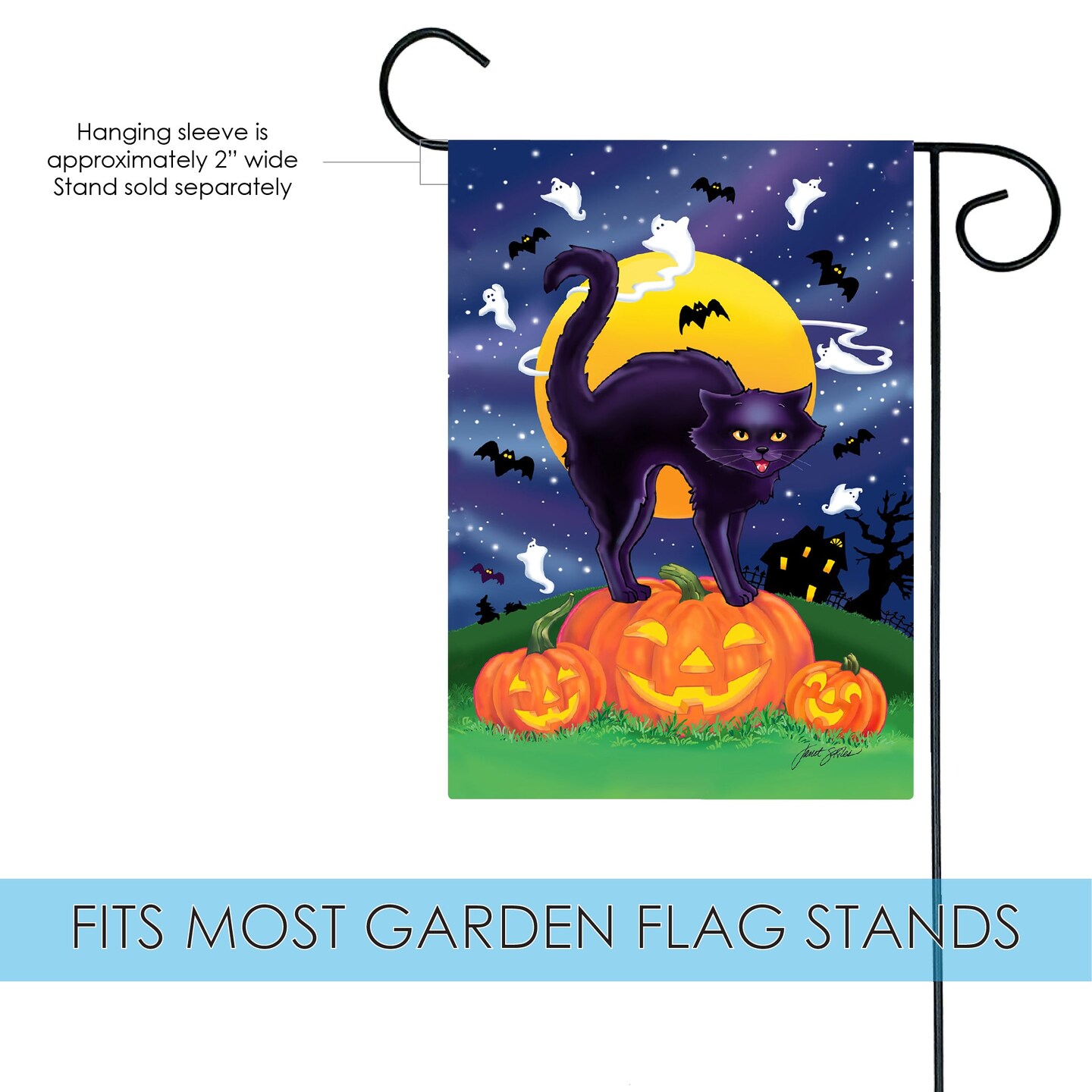 Black Cat Decorative Halloween Flag