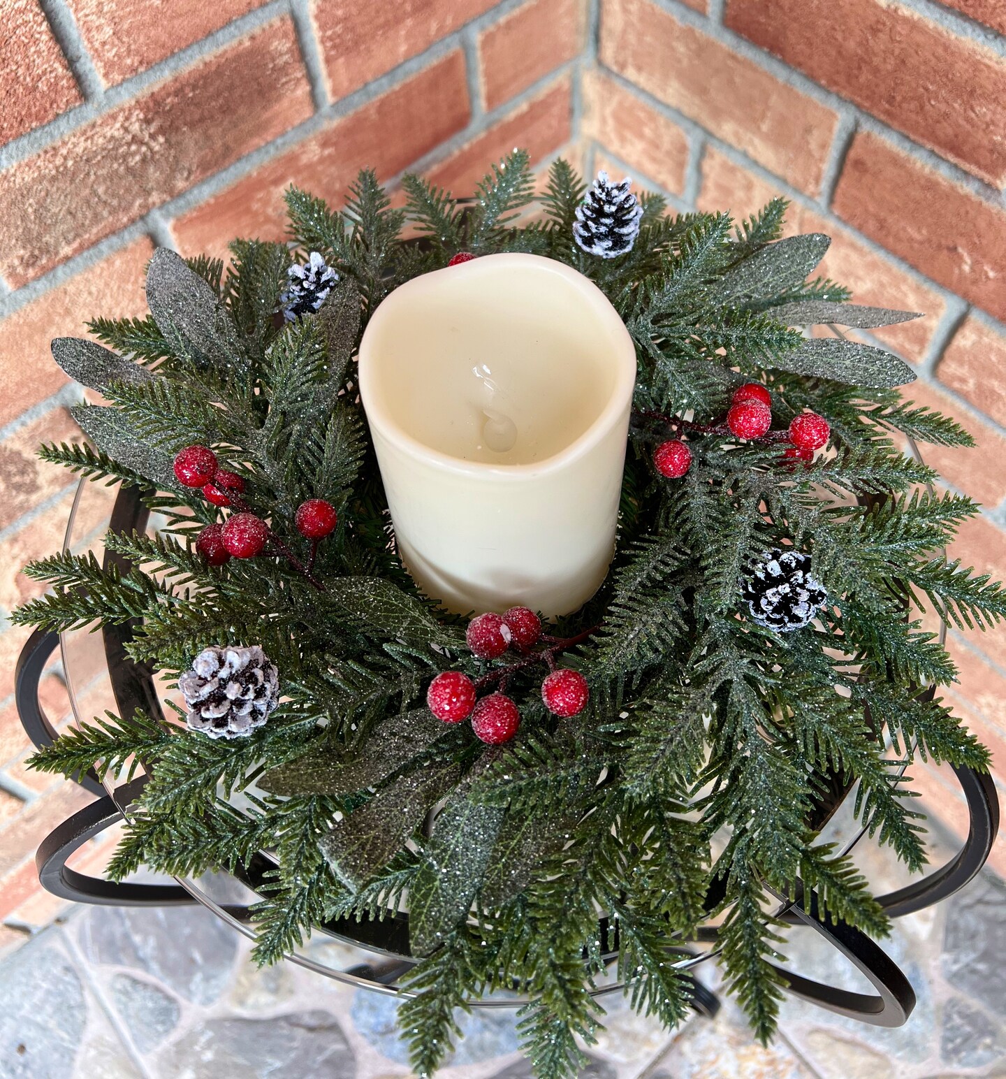 Christmas LED Candle Ring Holiday Candle Ring Christmas