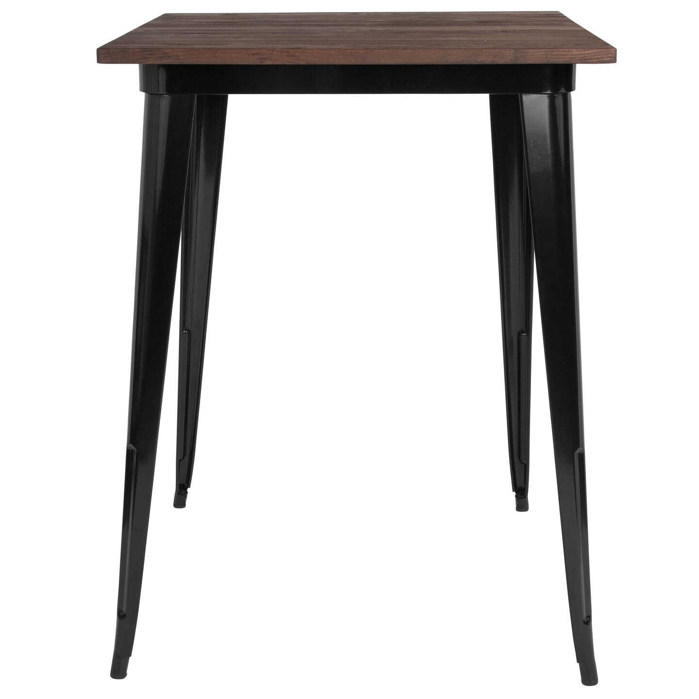 Merrick Lane Ardennes 31.5 Steel Indoor Contemporary Table With Square Rustic Wood Top