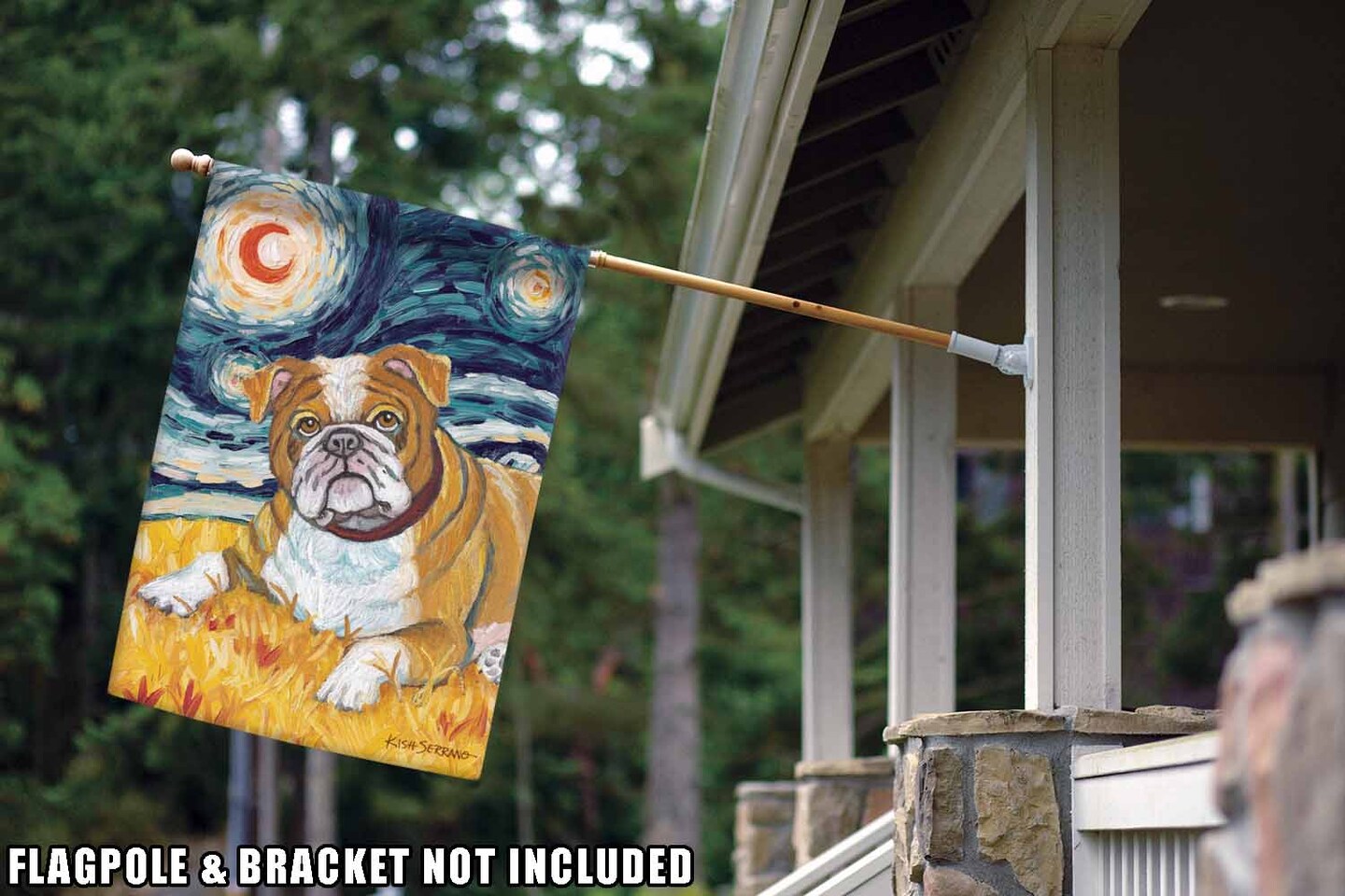 Van Growl-Bulldog Decorative Dog Flag