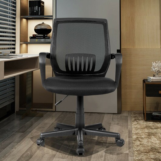 Lumbar Support Adjustable Rolling Swivel Mesh Office Chair