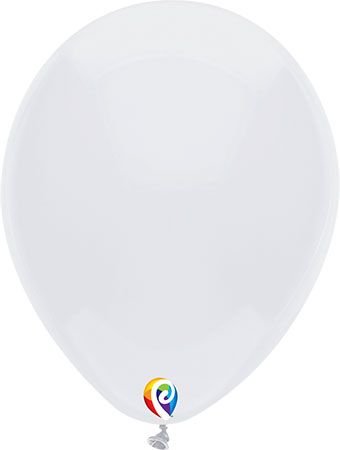 12&#x22; Funsational White Helium Quality Latex Balloons - 50ct